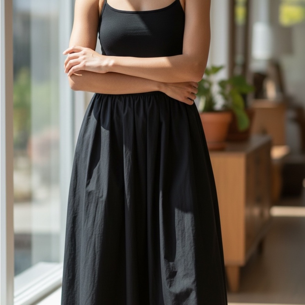 Spaghetti Strap Black Maxi Dress